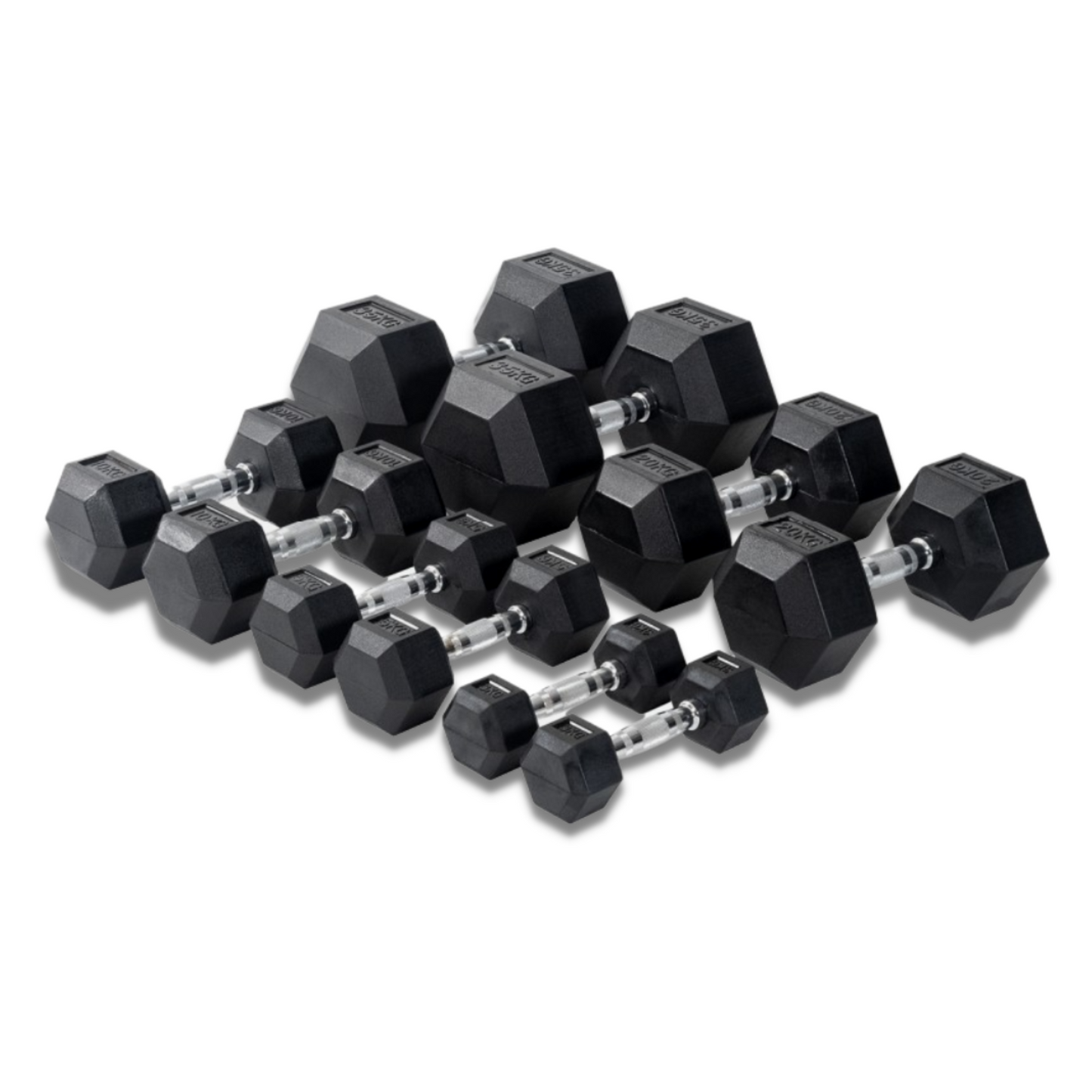 -Rubber Hex Dumbbells-Gym Direct